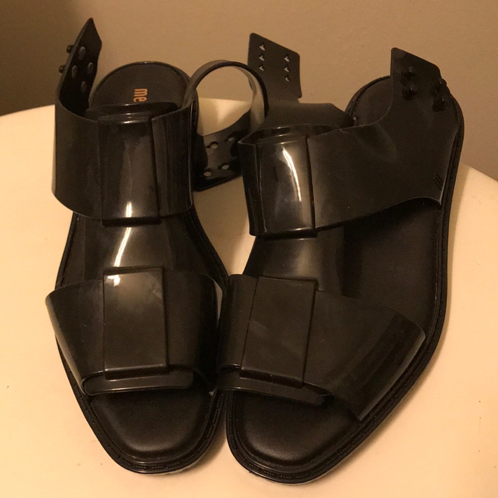 Melissa Black jelly formal flat sandal